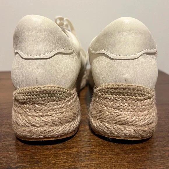 Women's Cream Platform Espadrille Sneakers - Picture 3 of 4